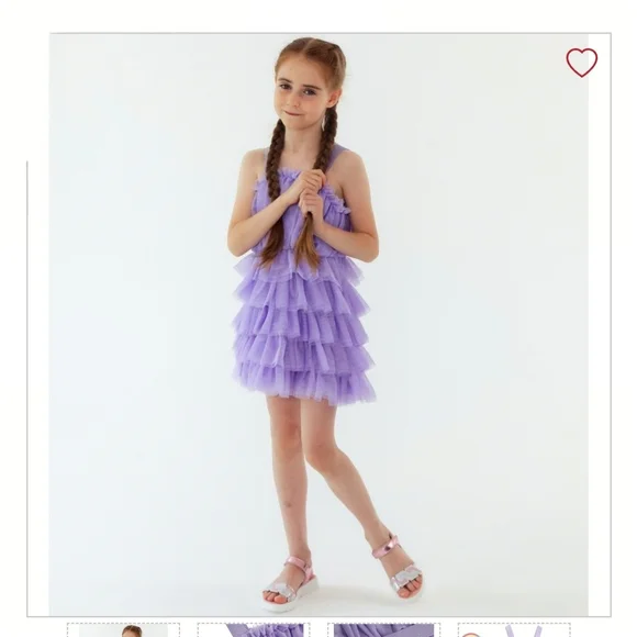 Lavender Ruffle Kids Dress - Picture 1 of 12